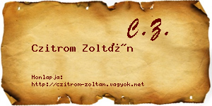 Czitrom Zoltán névjegykártya